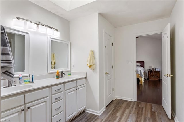 106 Elm Tree Ct, Suffolk, VA 23435 - ensuite bathroom with double vanity, baseboards, a sink, and wood finished floors