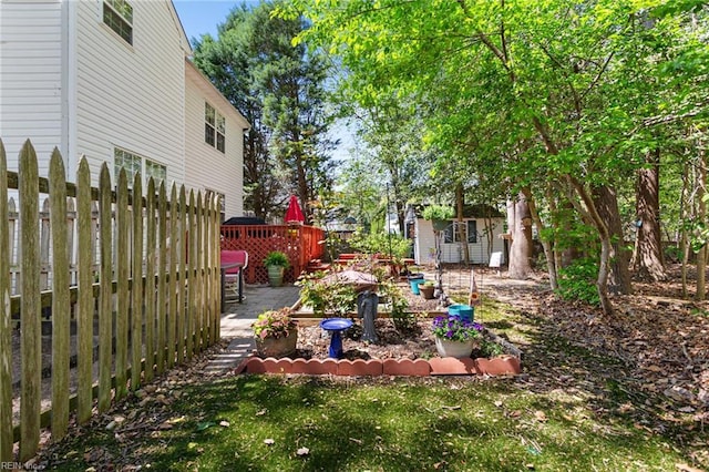 106 Elm Tree Ct, Suffolk, VA 23435 - view of yard with a deck and fence