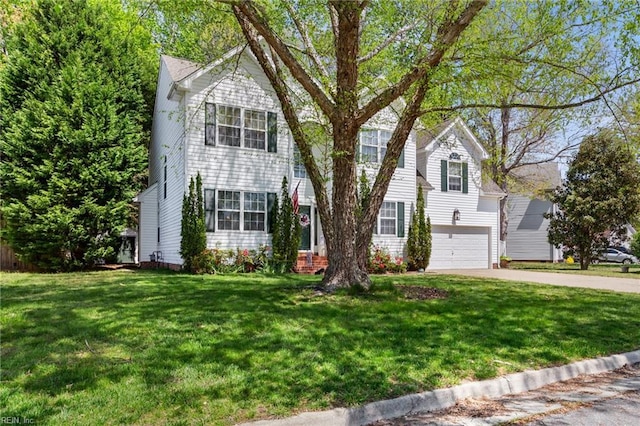 106 Elm Tree Ct, Suffolk, VA 23435 - traditional home featuring a front yard, driveway, and an attached garage