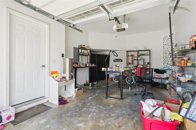 garage featuring a garage door opener