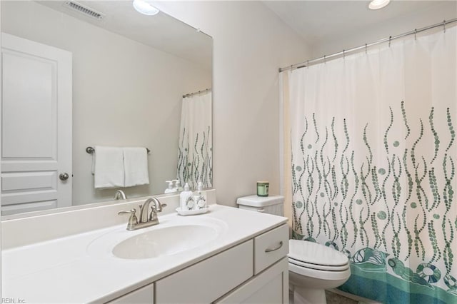 209 Cobblestone Reach Reach, Suffolk, VA 23435 - full bathroom featuring visible vents, toilet, vanity, and a shower with curtain