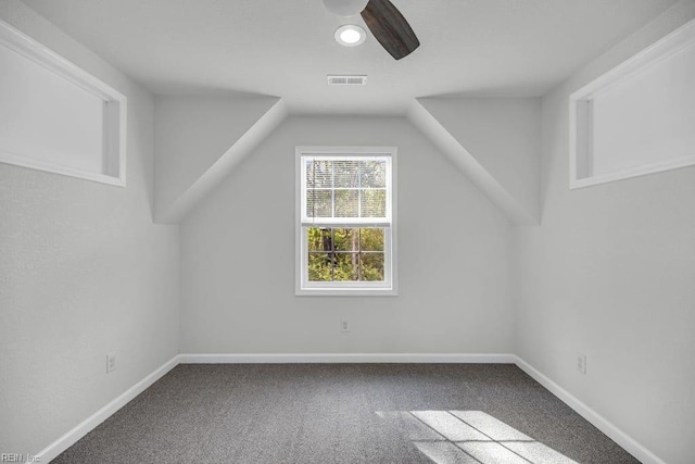 9289 Gates Rd, Suffolk, VA 23437 - additional living space featuring carpet, visible vents, baseboards, and a ceiling fan