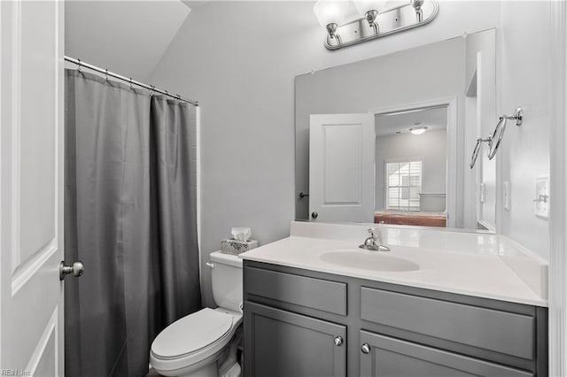 full bathroom featuring toilet and vanity