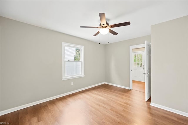 105 Ireland St, Hampton, VA 23663 - unfurnished room with light wood-type flooring, ceiling fan, and baseboards