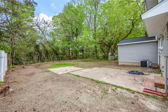 105 Ireland St, Hampton, VA 23663 - view of yard with a patio area, a fenced backyard, and central air condition unit