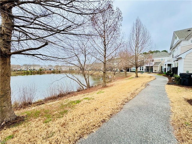 exterior space featuring a water view