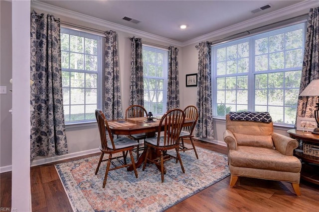 1208 Kings Land Ct, Williamsburg, VA 23185 - dining room with baseboards, visible vents, and a wealth of natural light