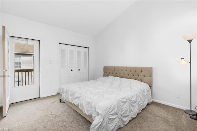 3518 Argo Ct, Virginia Beach, VA 23453 - carpeted bedroom featuring a closet, baseboards, and lofted ceiling