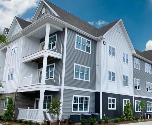 view of home's exterior featuring a balcony