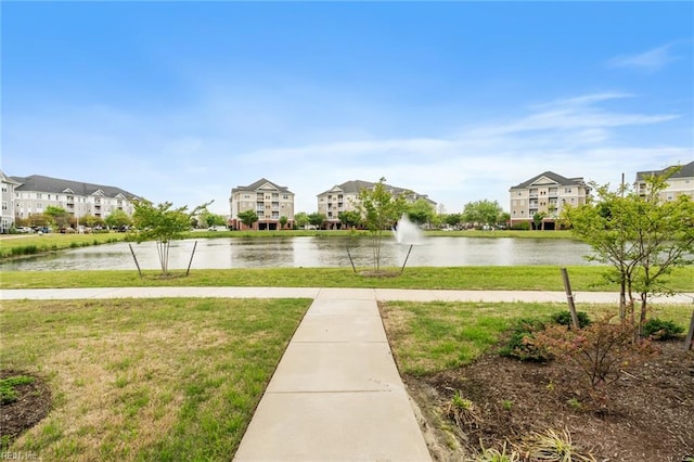 property view of water with a residential view