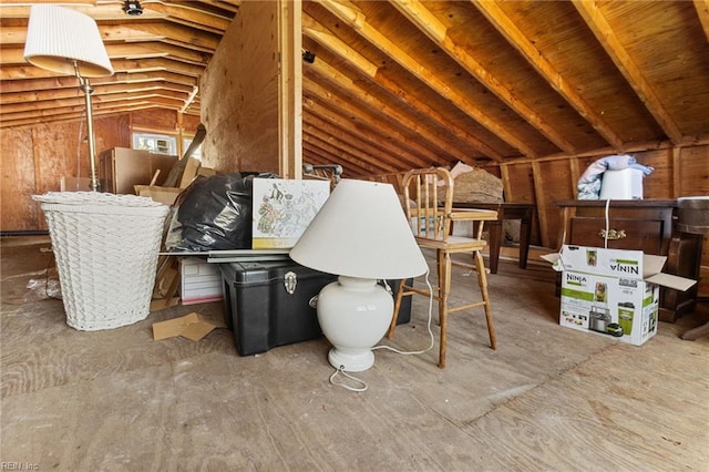 view of unfinished attic