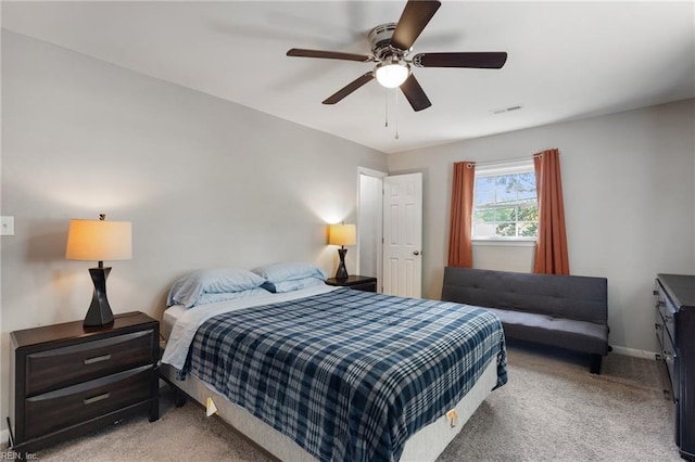 78 Kendall Dr, Newport News, VA 23601 - bedroom with visible vents, baseboards, carpet floors, and ceiling fan