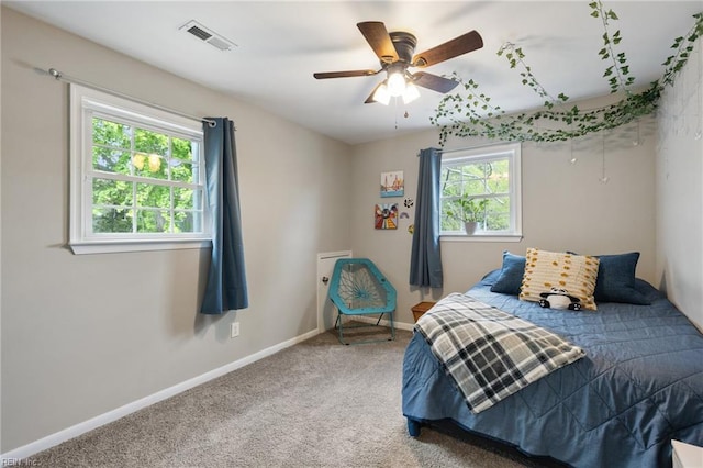 78 Kendall Dr, Newport News, VA 23601 - carpeted bedroom with ceiling fan, baseboards, and visible vents