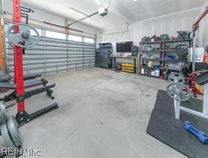 garage featuring a garage door opener