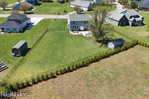 aerial view with a rural view and a residential view
