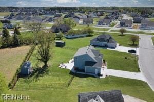 drone / aerial view with a residential view