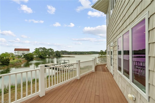 89 Sandy Bay Dr, Poquoson, VA 23662 - deck featuring a water view