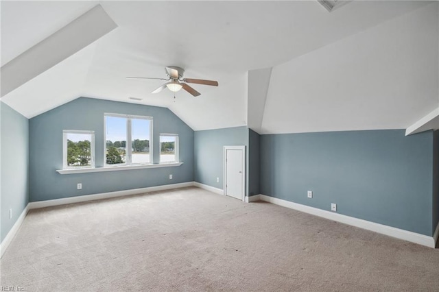 89 Sandy Bay Dr, Poquoson, VA 23662 - bonus room with vaulted ceiling, a ceiling fan, carpet flooring, and baseboards