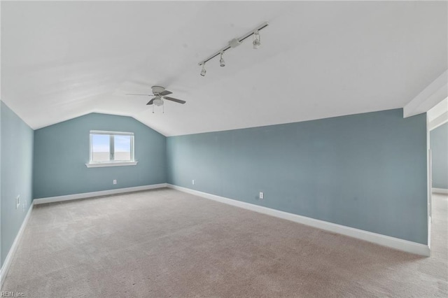 89 Sandy Bay Dr, Poquoson, VA 23662 - additional living space featuring lofted ceiling, carpet flooring, baseboards, and a ceiling fan