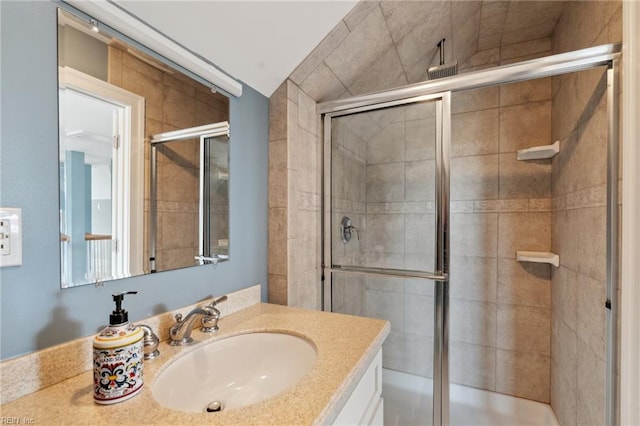 89 Sandy Bay Dr, Poquoson, VA 23662 - bathroom featuring vanity and a stall shower