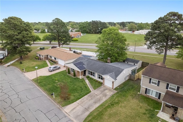 aerial view with a residential view