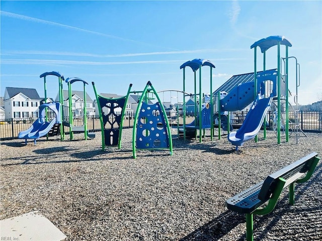 community play area with fence