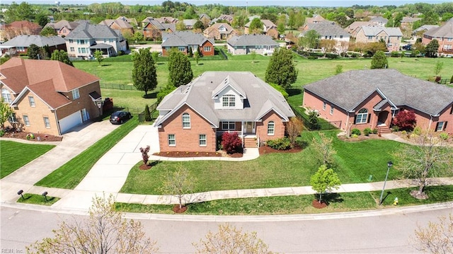 aerial view with a residential view