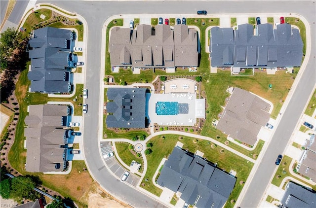 aerial view with a residential view