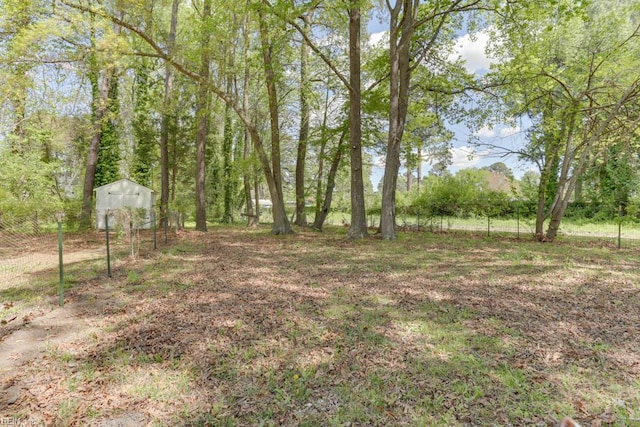view of yard with fence