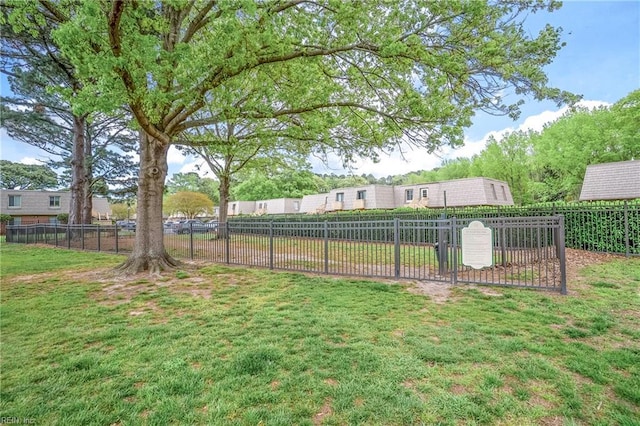 view of yard with fence