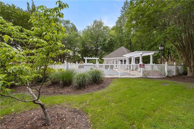 2064 Nicklaus Dr, Suffolk, VA 23435 - view of yard featuring a pergola and fence