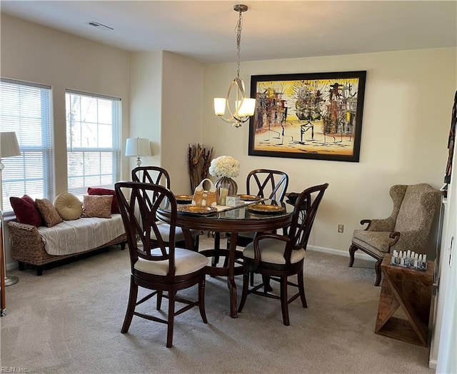 2064 Nicklaus Dr, Suffolk, VA 23435 - carpeted dining area with visible vents and baseboards