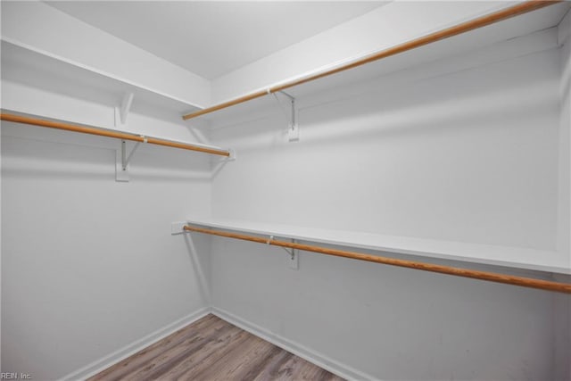 spacious closet with wood finished floors