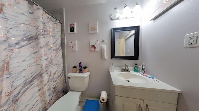 7045 Doummar Dr, Norfolk, VA 23518 - full bath with toilet, vanity, and a shower with shower curtain