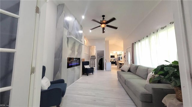 7045 Doummar Dr, Norfolk, VA 23518 - living room featuring ceiling fan and light wood-style flooring