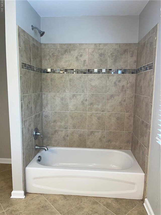 420 Cottonwood St, Newport News, VA 23608 - bathroom featuring tile patterned floors, baseboards, and shower / tub combination