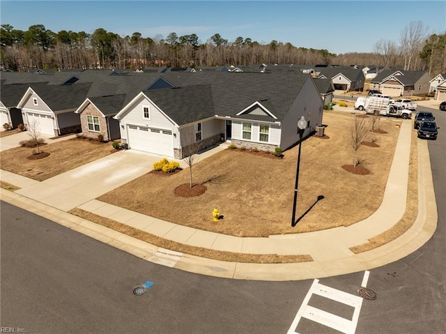 aerial view featuring a residential view