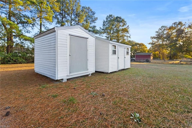 view of shed