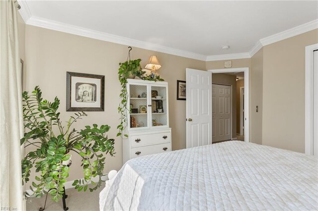 bedroom featuring ornamental molding