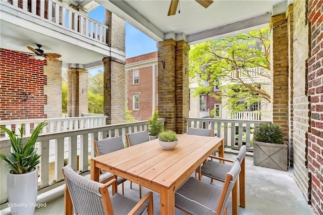 3719 Granby St Unit C-3, Norfolk, VA 23504 - balcony featuring a ceiling fan and outdoor dining area