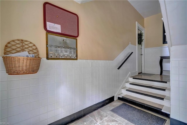 3719 Granby St Unit C-3, Norfolk, VA 23504 - stairway with wainscoting and tile walls
