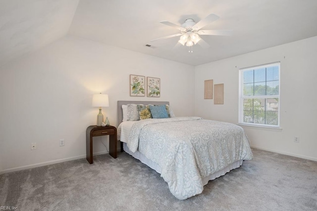 bedroom with light carpet, visible vents, and baseboards