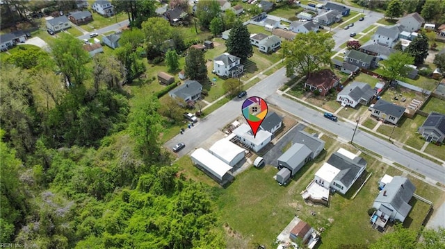 drone / aerial view with a residential view