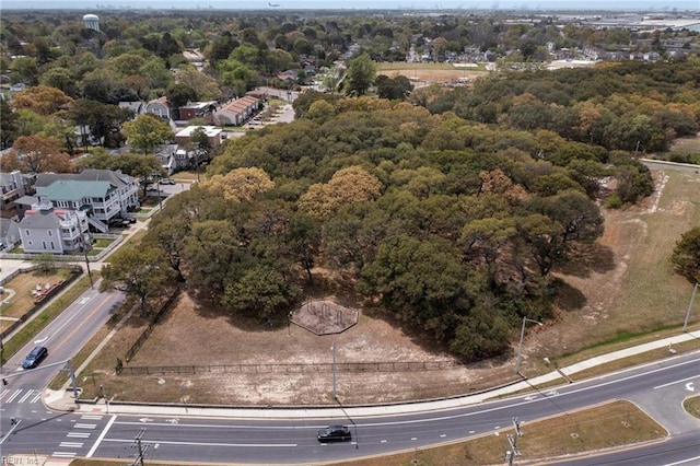 bird's eye view featuring a view of trees