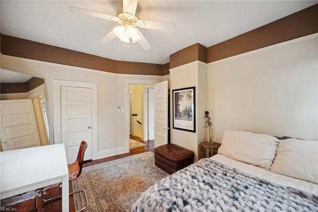 3716 Colonial Ave, Norfolk, VA 23508 - bedroom featuring wood finished floors, baseboards, and a ceiling fan