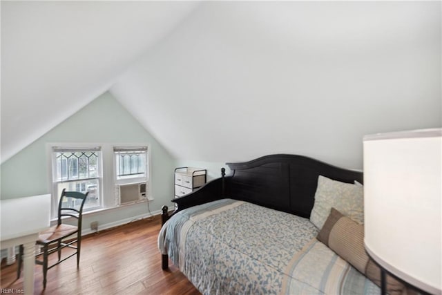 3716 Colonial Ave, Norfolk, VA 23508 - bedroom featuring wood finished floors, lofted ceiling, cooling unit, and baseboards