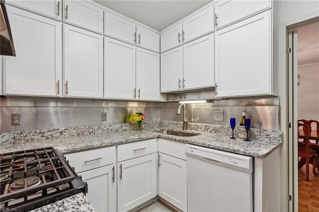 7320 Glenroie Ave Unit 2F, Norfolk, VA 23505 - kitchen featuring light stone counters, a sink, white cabinetry, and dishwasher