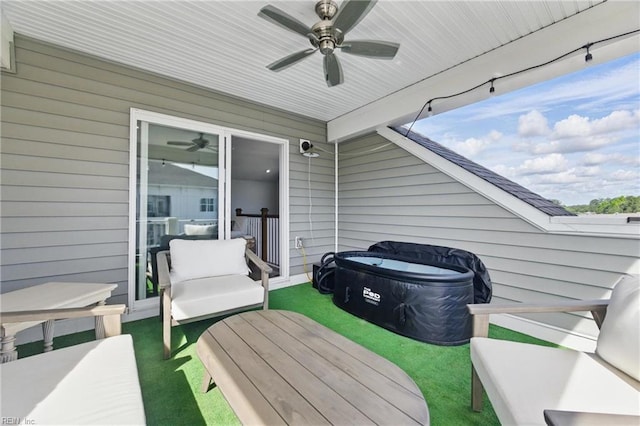 view of patio / terrace with ceiling fan