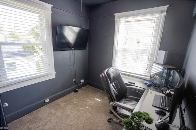 home office featuring carpet