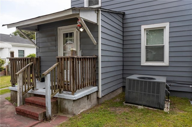property entrance featuring cooling unit